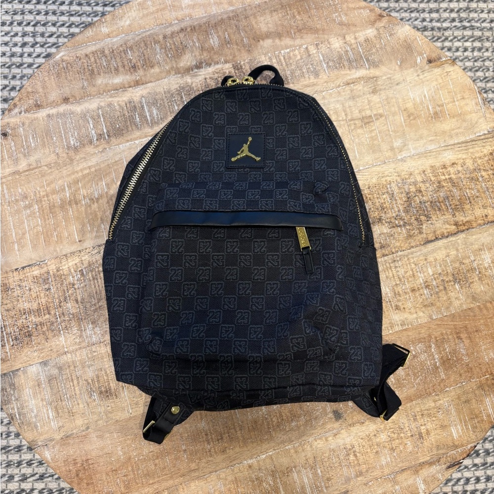 Air Jordan Black and Gold Backpack
